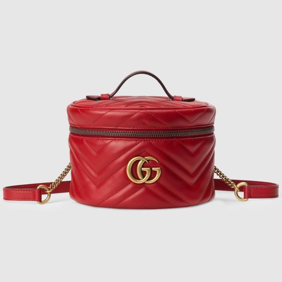 Gucci GG Marmont Matelasse Mini Backpack in Red - Picture 1 of 14